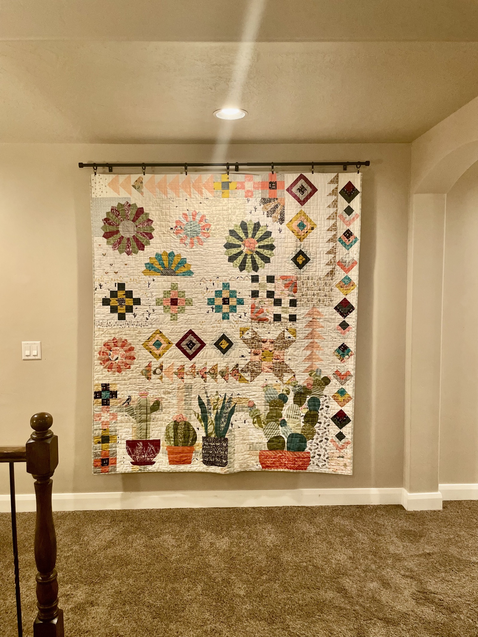 Cactus Collage — custom quilt by Quilted Peacock