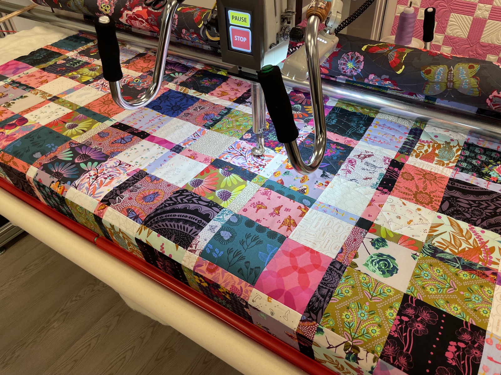 Plaidish — custom quilt by Quilted Peacock