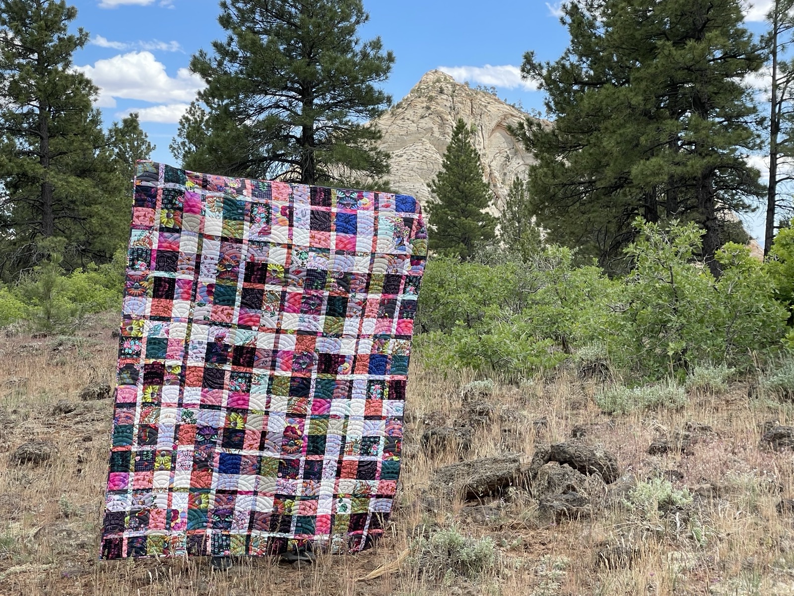 Plaidish — custom quilt by Quilted Peacock