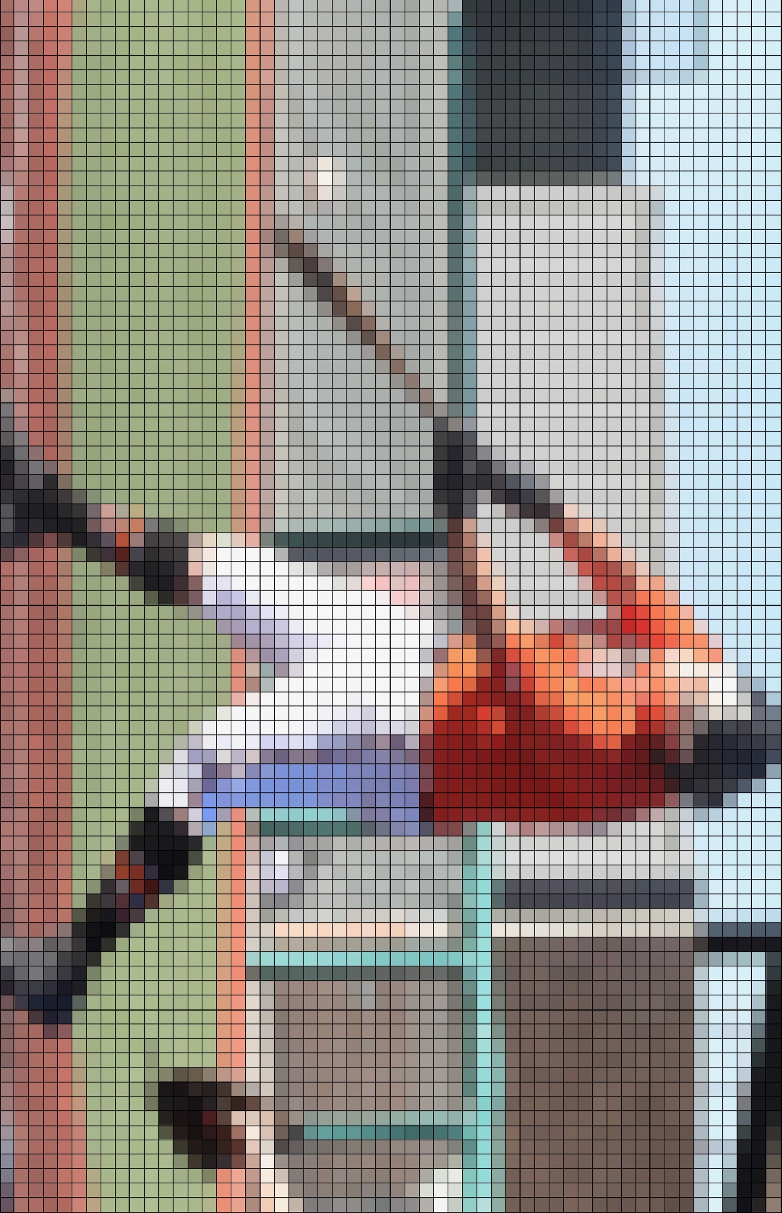 Baseball player pixelated quilt pattern
