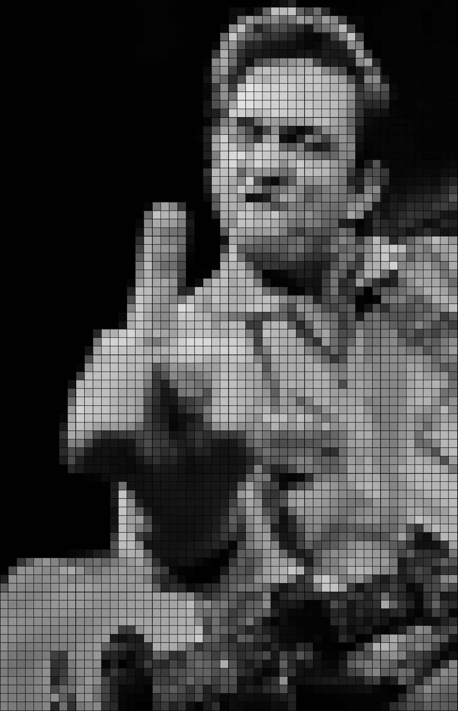 Johnny Cash pixelated quilt pattern