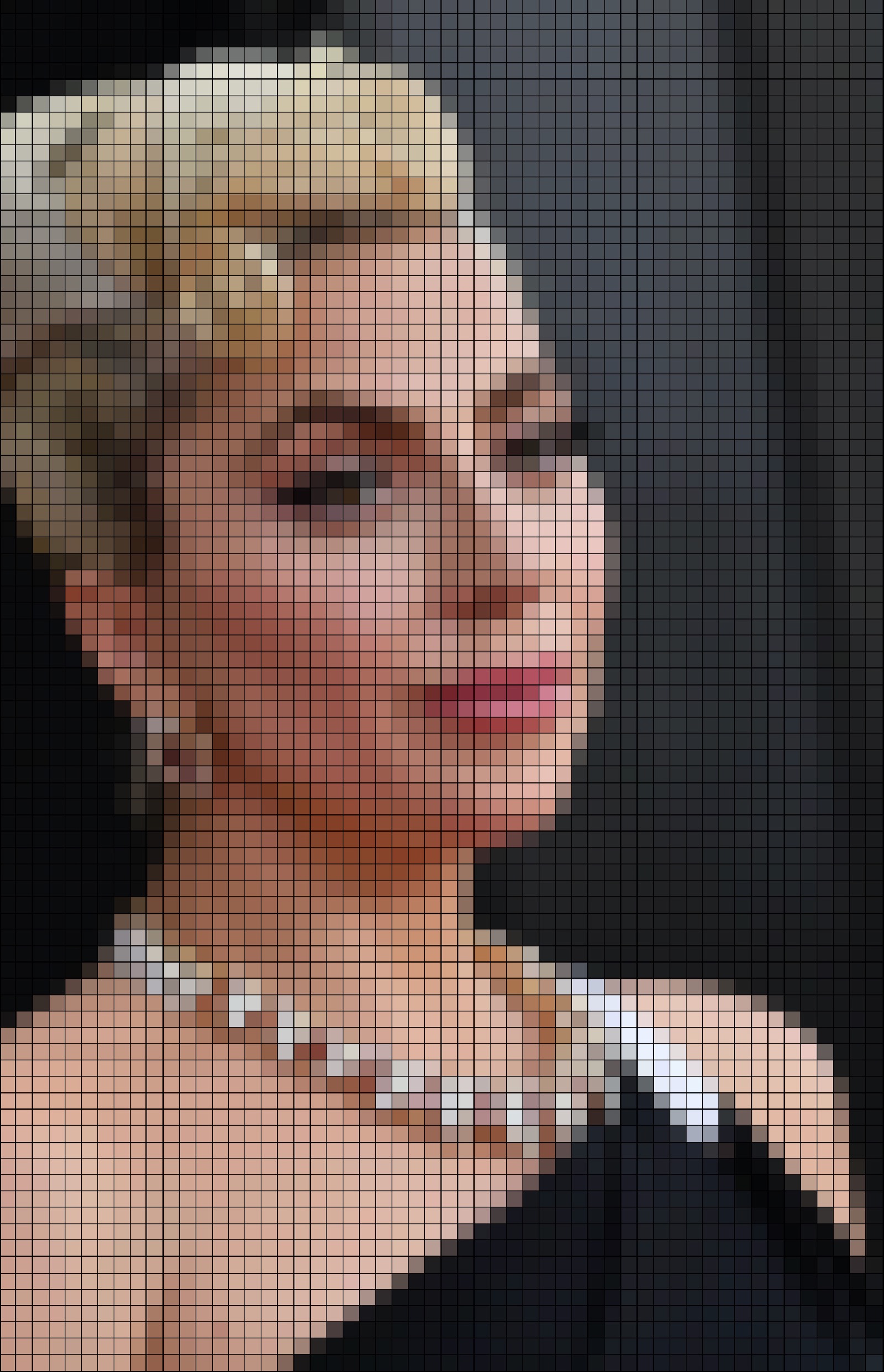 Lady Gaga pixelated quilt pattern