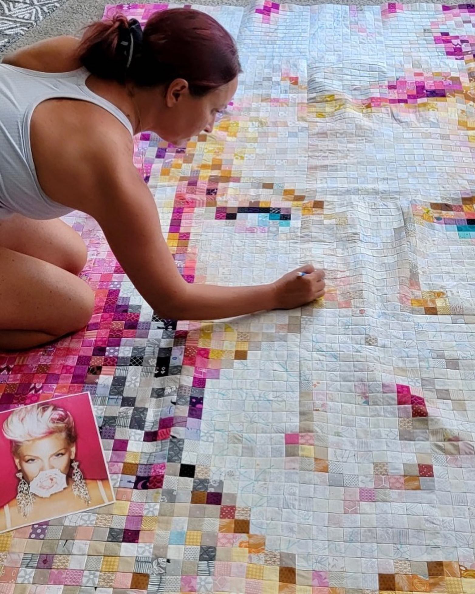 Natalia Bonner pixelated quilt pattern